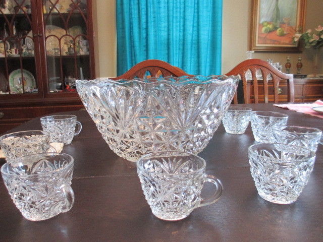 Anchor Hocking Arlington Design Punch Bowl And 50 Similar Items Anchor Hocking Arlington Design Punch Bowl Set 18 Pieces