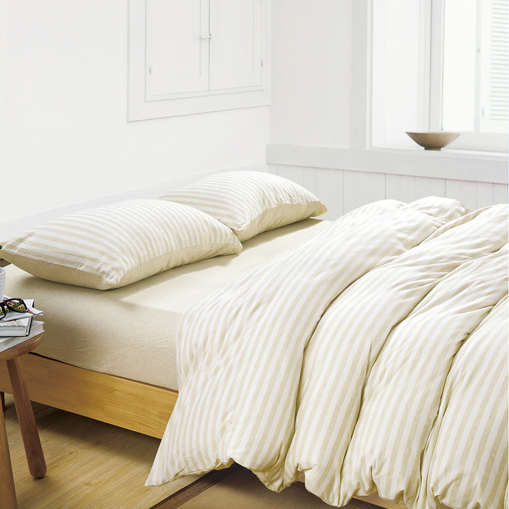 High quality 100 Cotton Knitted fabric Stripe Duvet Covers, duvet