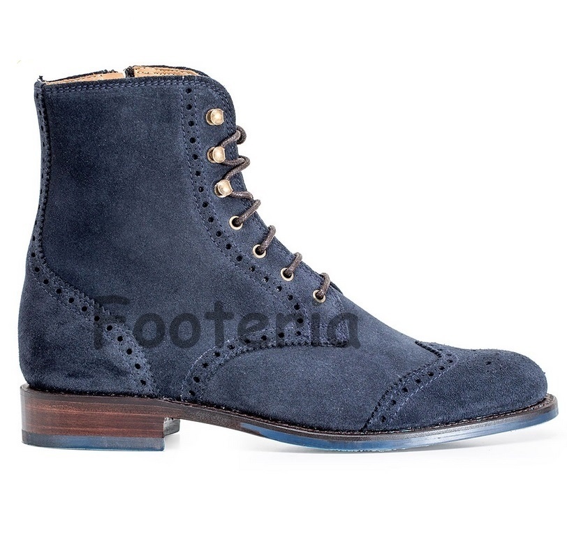 mens blue wingtip boots