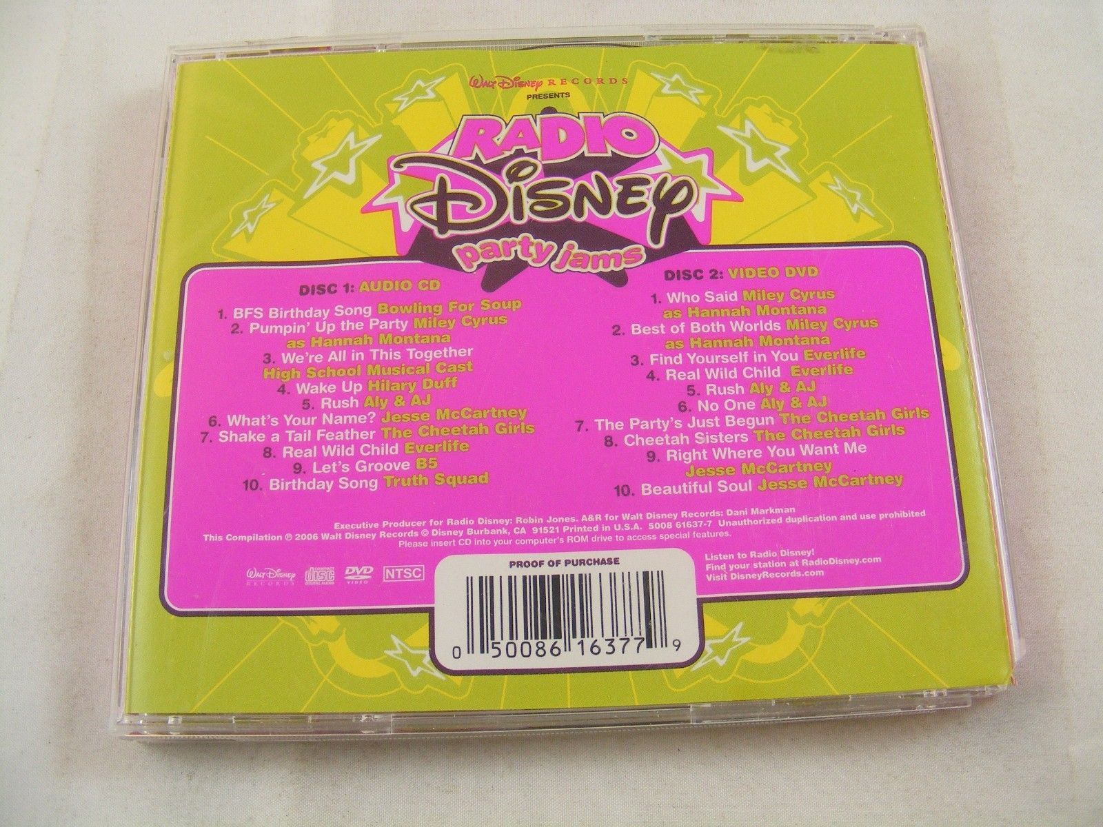 Walt Disney Radio Party Jams CD DVD Classic 90s Great Childrens ALY AJ ...