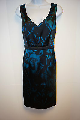 Primary image for NWT $258 Tahari Georji Sleeveless Dress Black Deep Lake Blue Top 10/14/46 Womens