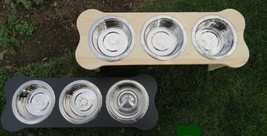 Triple Dish Elevated Poly Feeder - 5"h For Small Dog Puppy Amish Handmade In Usa - $129.97