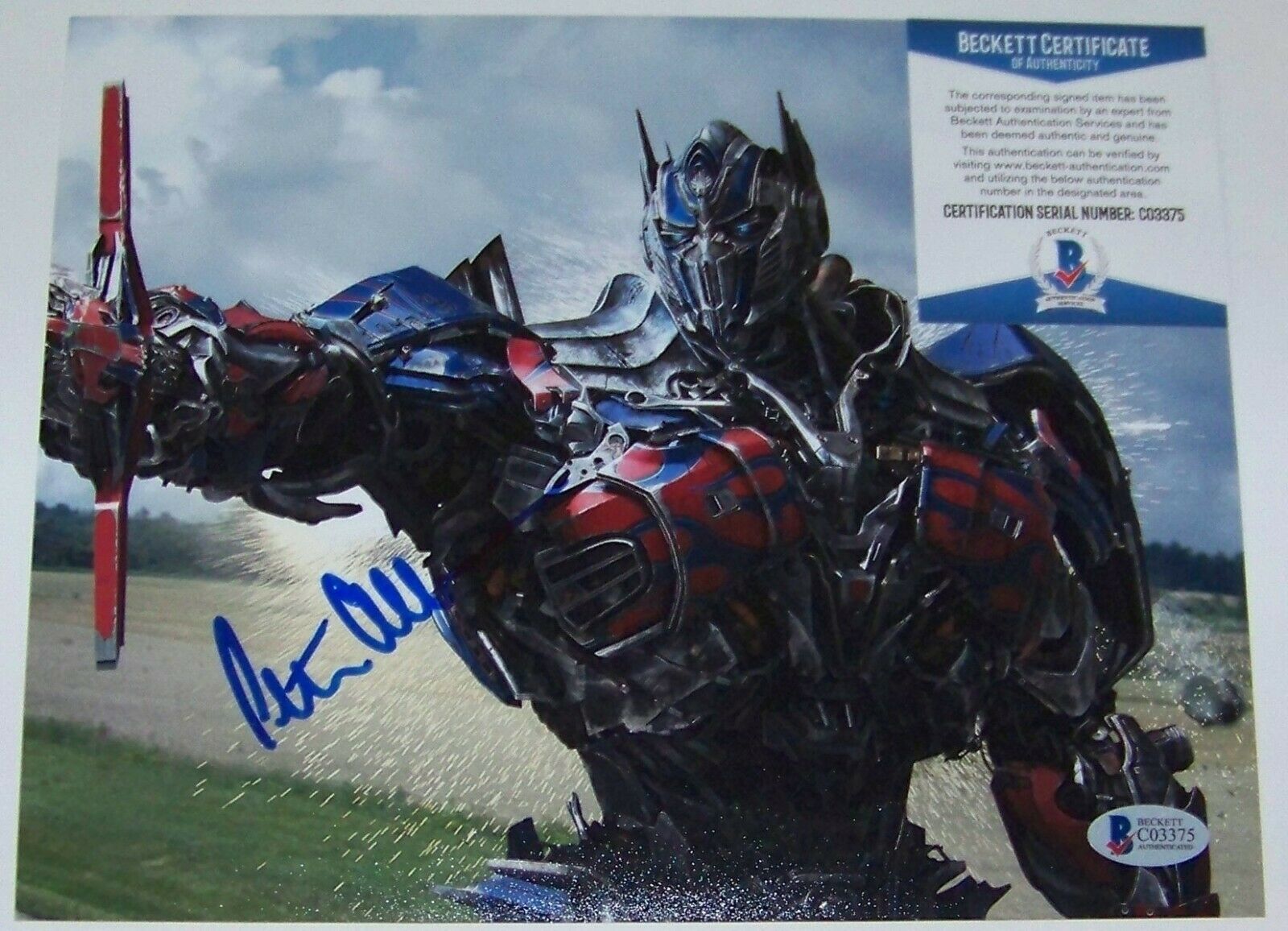 Peter Cullen TRANSFORMERS OPTIMUS PRIME Signed Auto 8x10 Photo Beckett ...