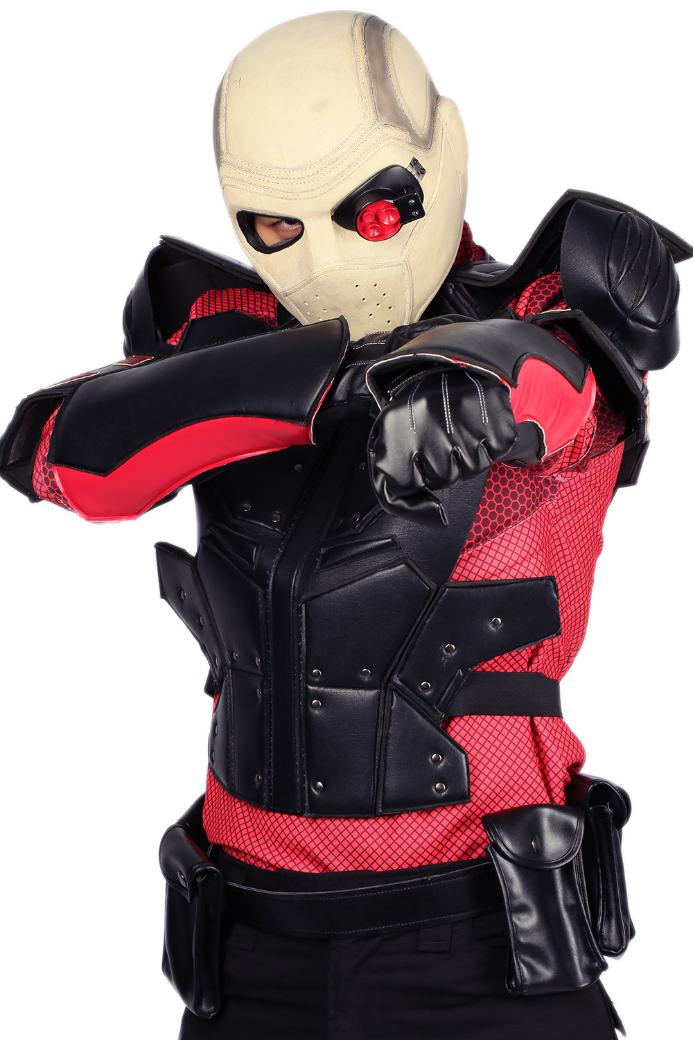 XCOSER Suicide Squad Deadshot Costume Outfit COSplay Hero Battle