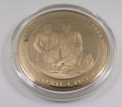 April 4, 1949 U.S. And Western Europe Sign Defense Pact Franklin Mint Bronze Coi - $12.16