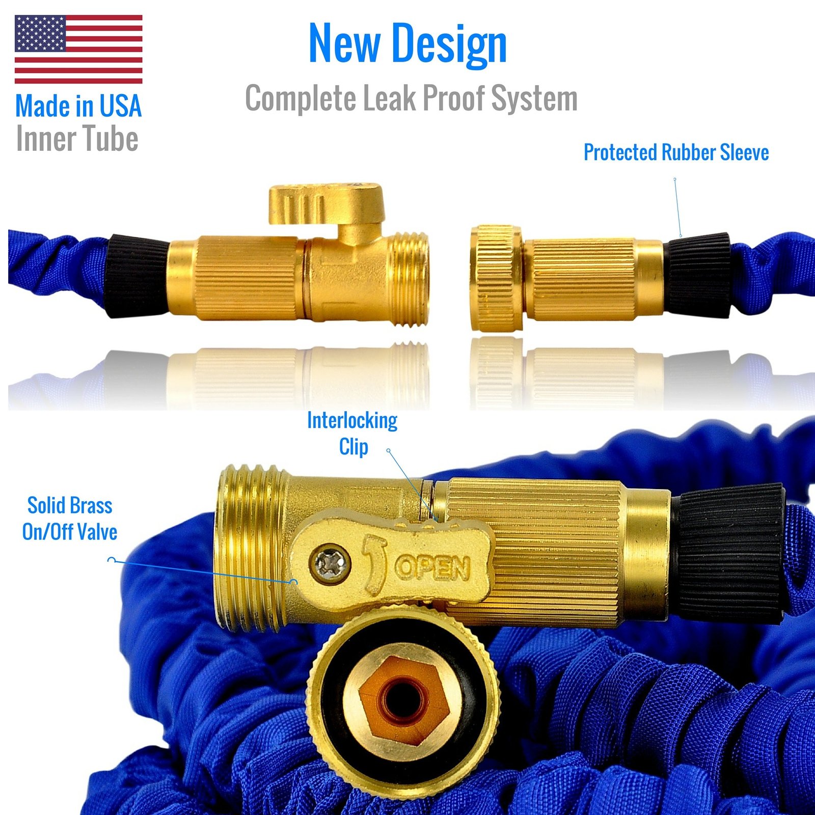 World's Strongest 100 FT Expandable Garden Hose MADE IN USA inner tube