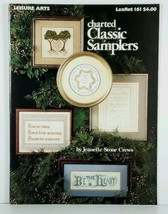 Cross Stitch Charted Classic Samplers Jeanette Stone Crews Leisure Arts Leaflet - $3.99