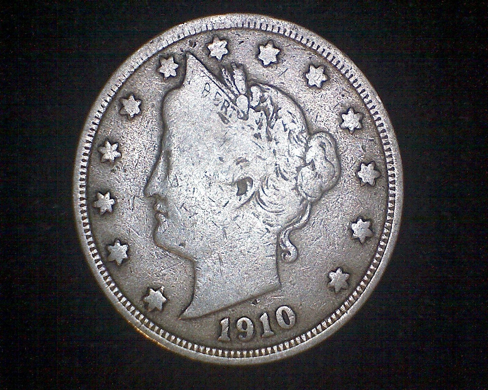 1910 LIBERTY HEAD “V” NICKEL COIN - Liberty (1883-1913)