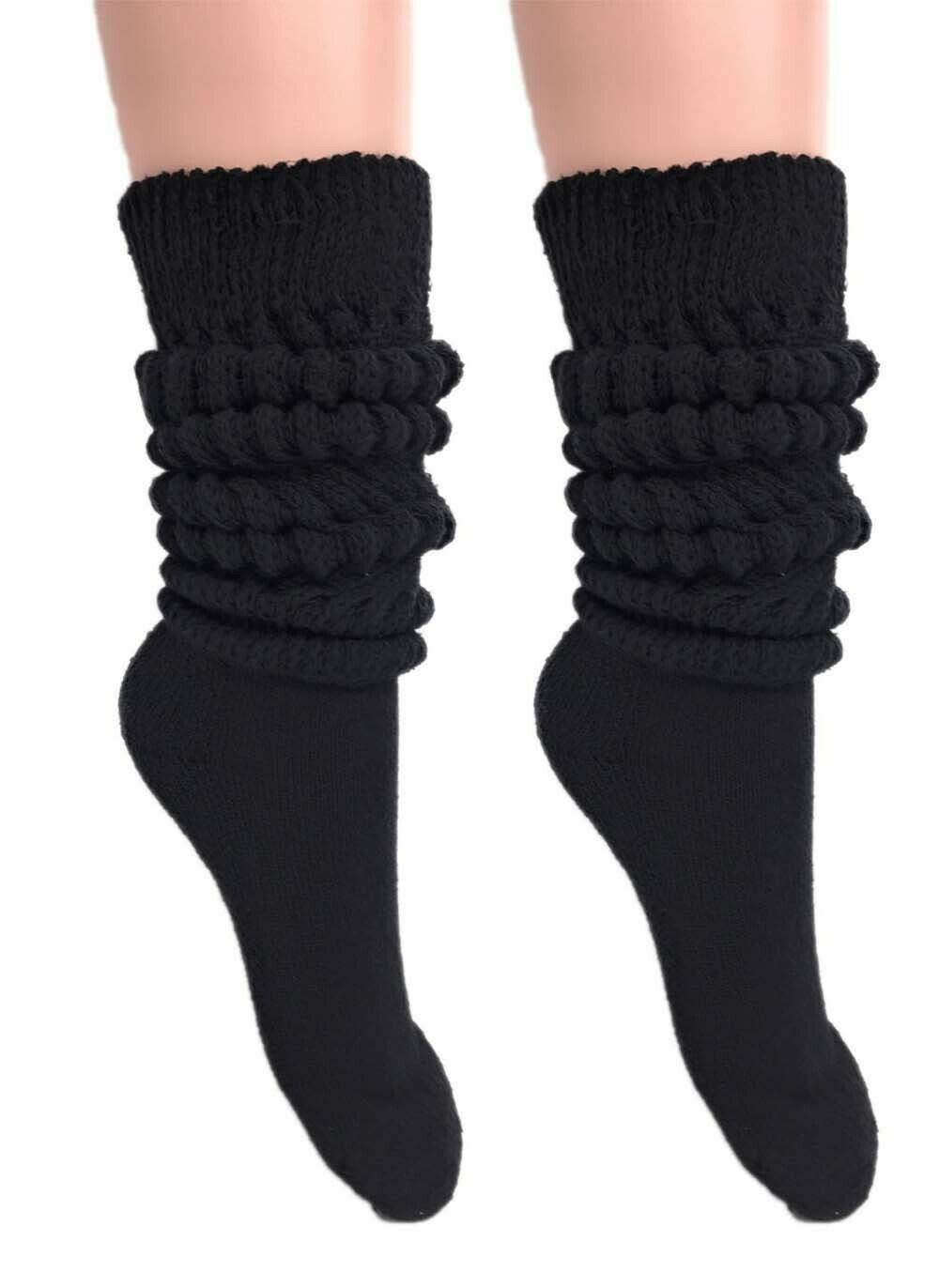 Slouch Socks Women and Men Extra Tall Heavy Socks 2 PAIRS Size 9-11