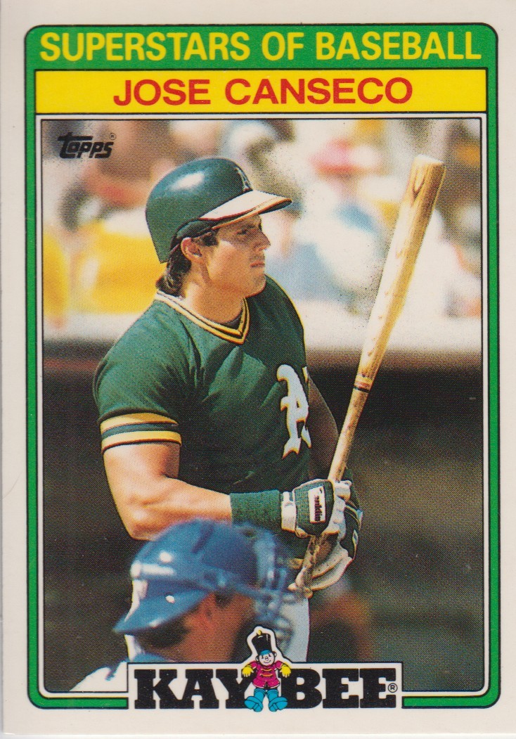 Jose Canseco 1988 Topps Kay Bee Card #3 - Baseball Cards