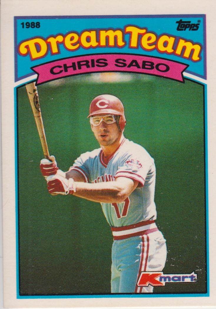 Chris Sabo 1988 Topps Kmart Dream Team Rookie Card 3 Baseball Cards