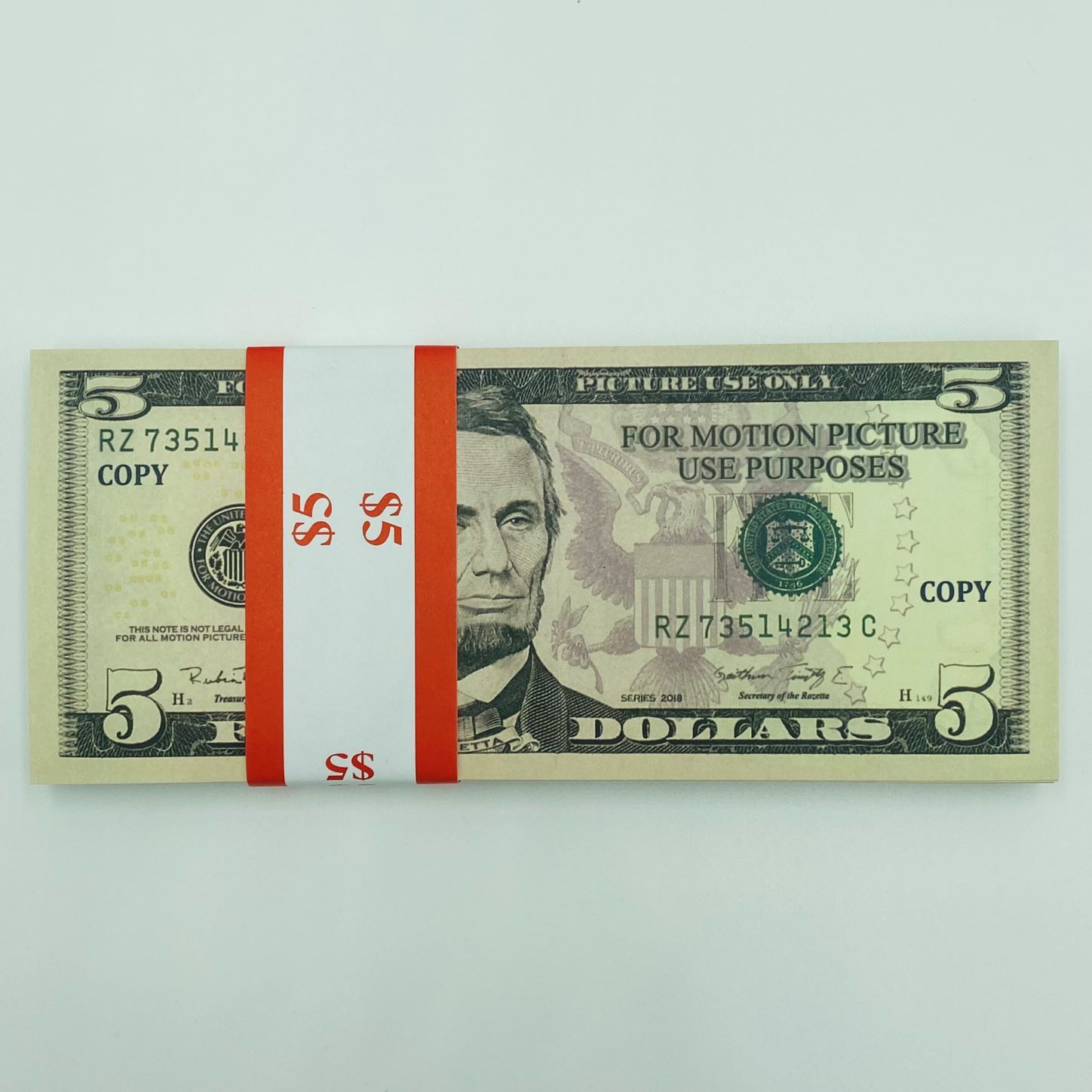100 Pcs $5 Prop Money Double Sided Full Print Realistic That looks Real ...