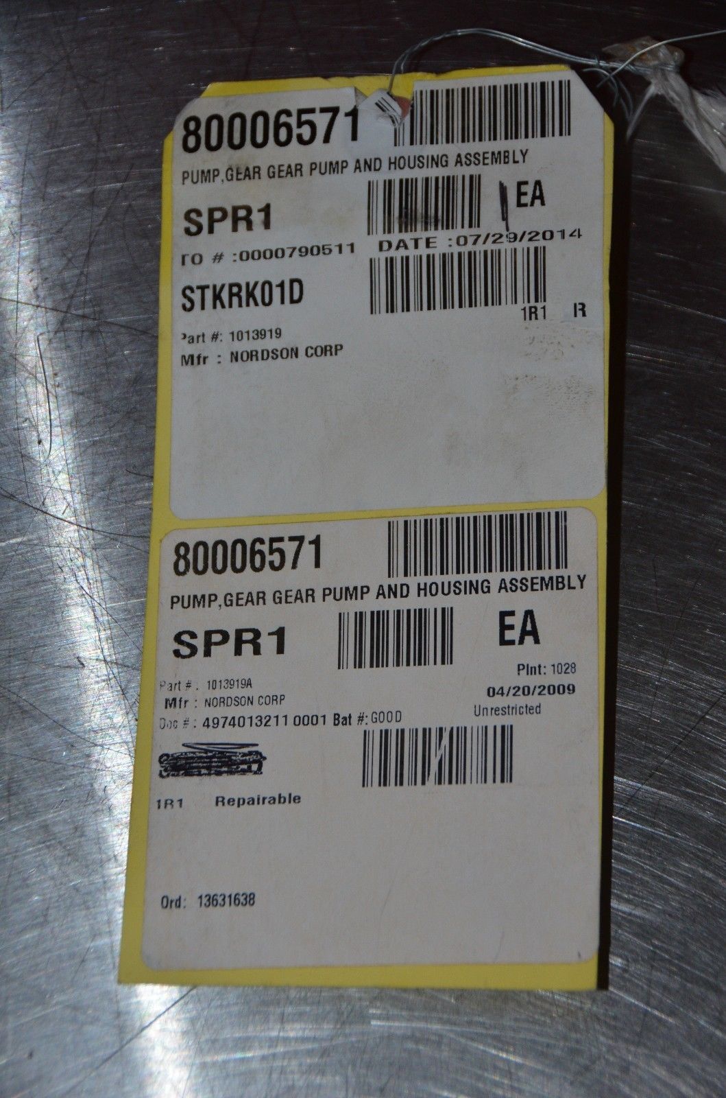 labtechsales Nordson Uptime Gear Pump and Housing Assembly 12CC//REV Part No 1013919C NOS
