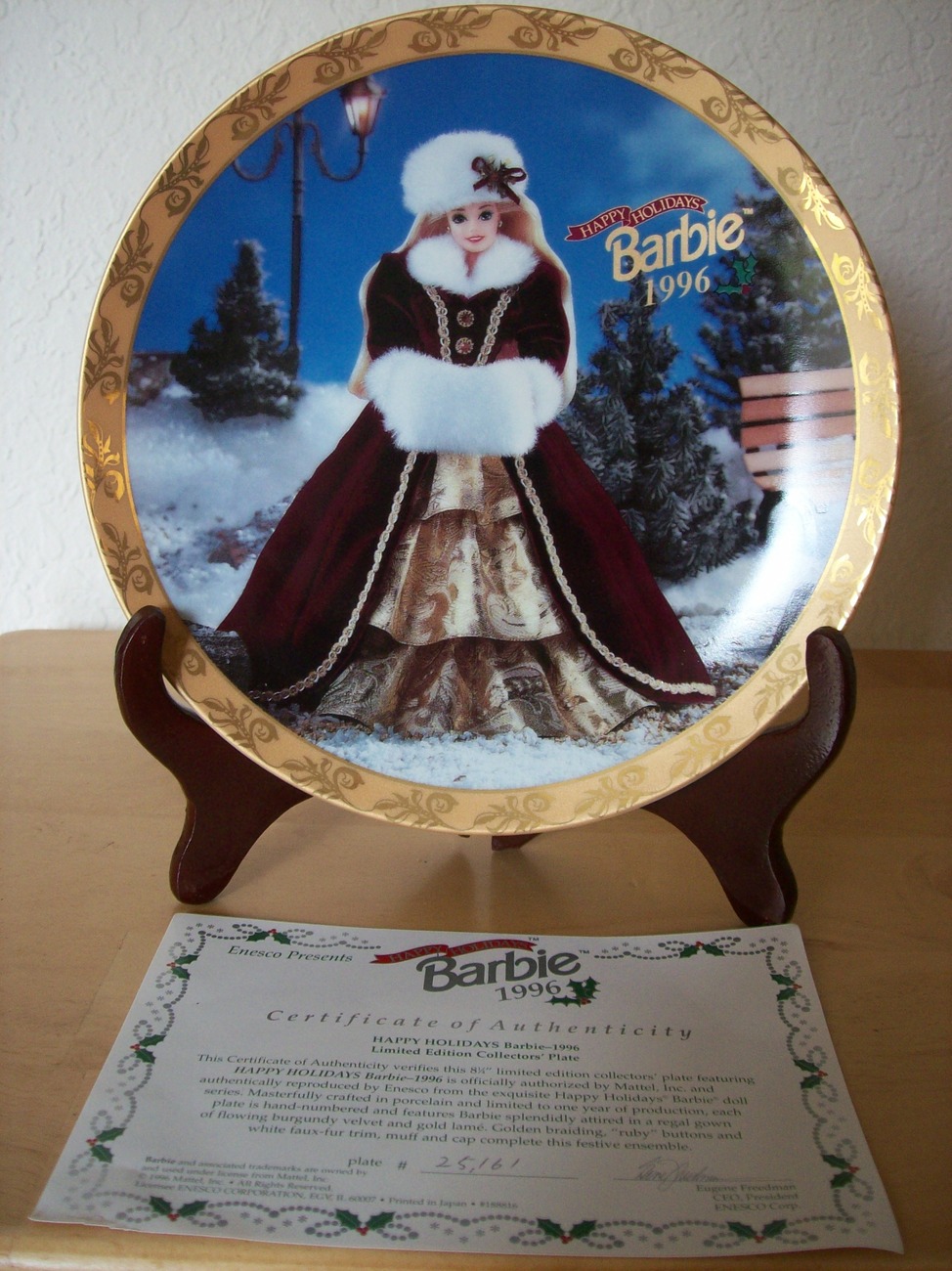1996 Barbie Enesco Christmas Limited Edition Collector’s Plate. - $25.00