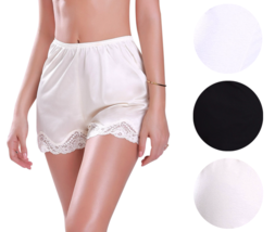 Illusion Women's Premium Nylon Daywear Bloomer Slip Pants With Lace Trim 1039