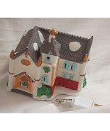 Classic 1996 Porcelain Church Christmas Village House 2 Story Lighted Wo... - $24.74