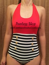 One Piece Red Sexy Highwaisted Vintage Bikini Swimsuit Summer - USA SELLER - $38.00
