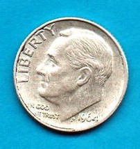1964 D Roosevelt Near Uncirculated 90% silver - £5.61 GBP