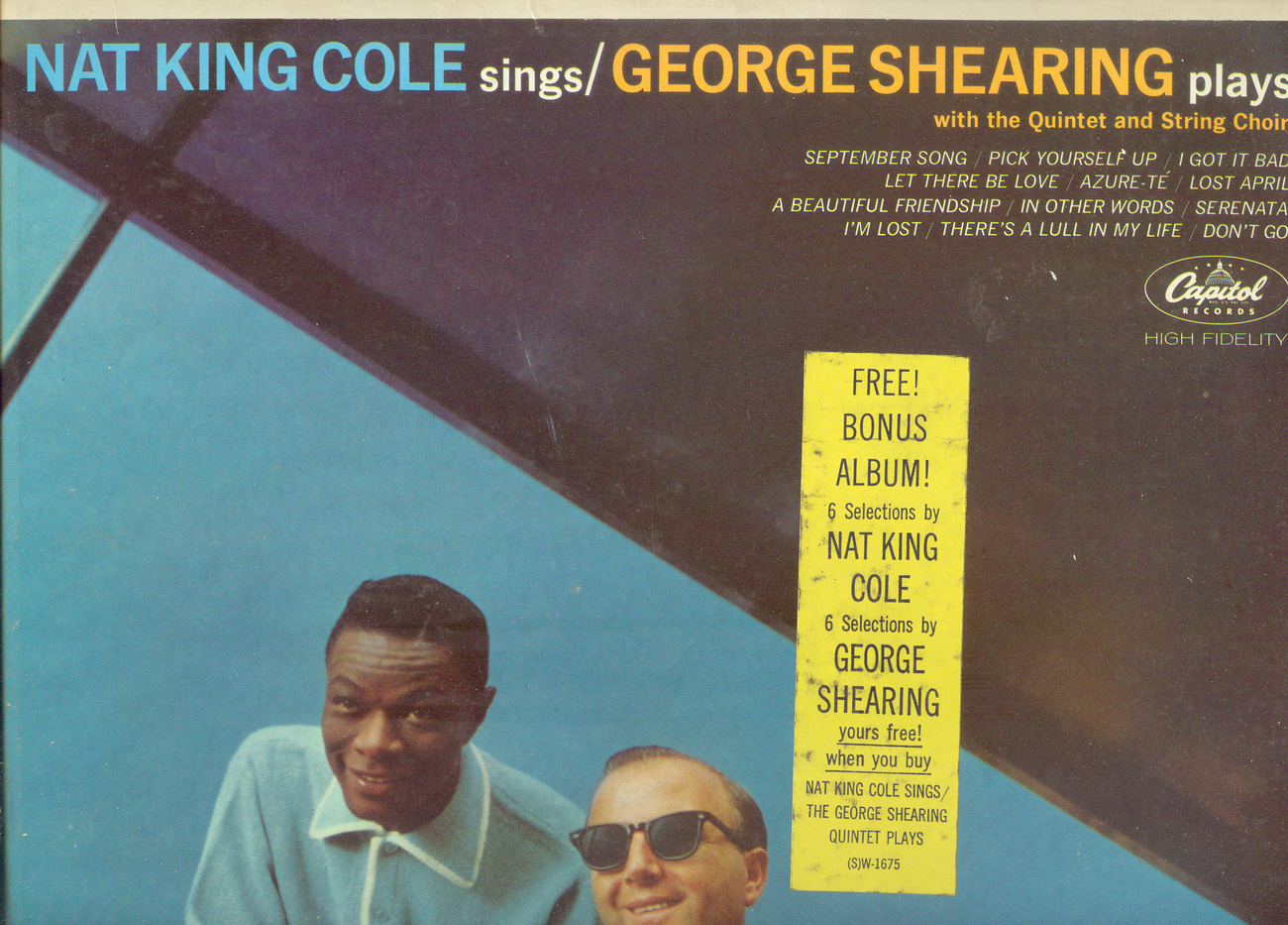 NAT KING COLE SINGS SHEARING PLAYS double LP Records