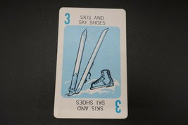 1965 Mystery Date board game replacement card blue # 3 skis & ski shoes - $4.99