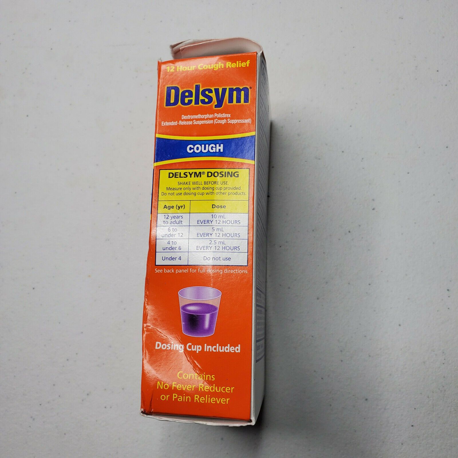 Delsym Adult 12 Hr Relief Cough Syrup Grape Flavor Liquid 5 oz Exp 09/