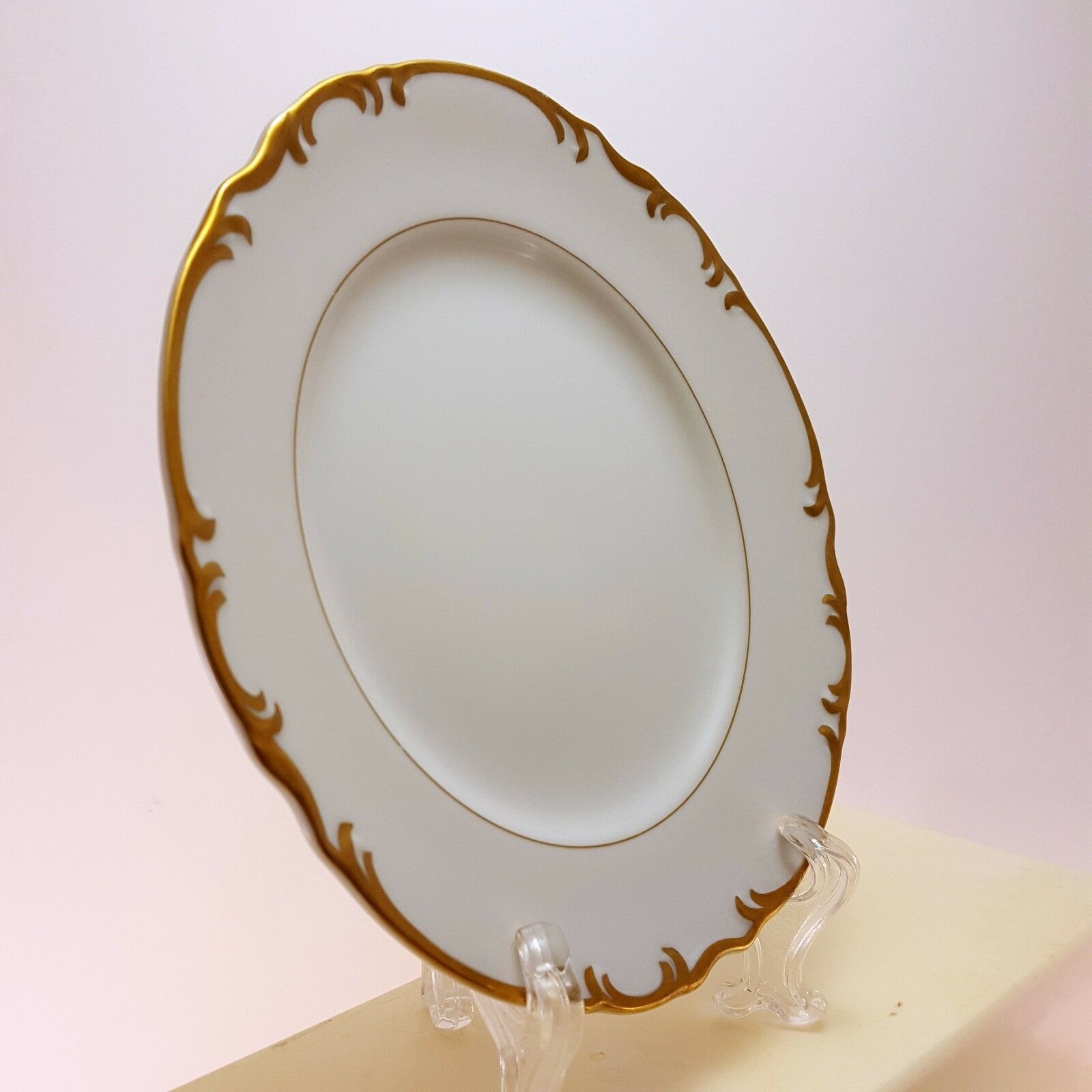 Mikasa Venice Bread and Butter Cake Plate 65/8" White Fine China Gold