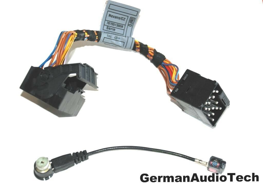BMW ROUND to FLAT PIN RADIO + ANTENNA ADAPTER HARNESS CABLE E39 540i M5