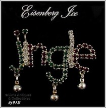 Eisenberg Ice Rhinestone Jingle with Bells Pin (#J913) - $30.00