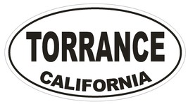Torrance California Oval Bumper Sticker or Helmet Sticker D2829 Euro Oval - $1.39+