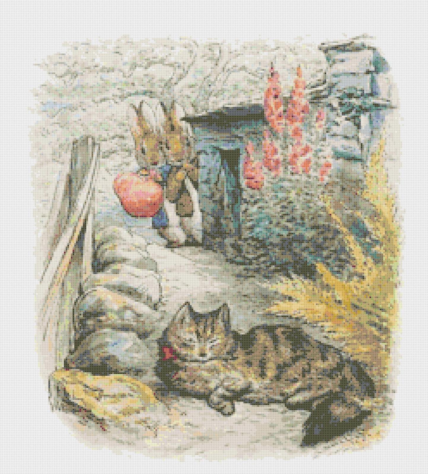 Counted Cross Stitch  B. potter's two mice married 14.86 x 17.71 - L1144