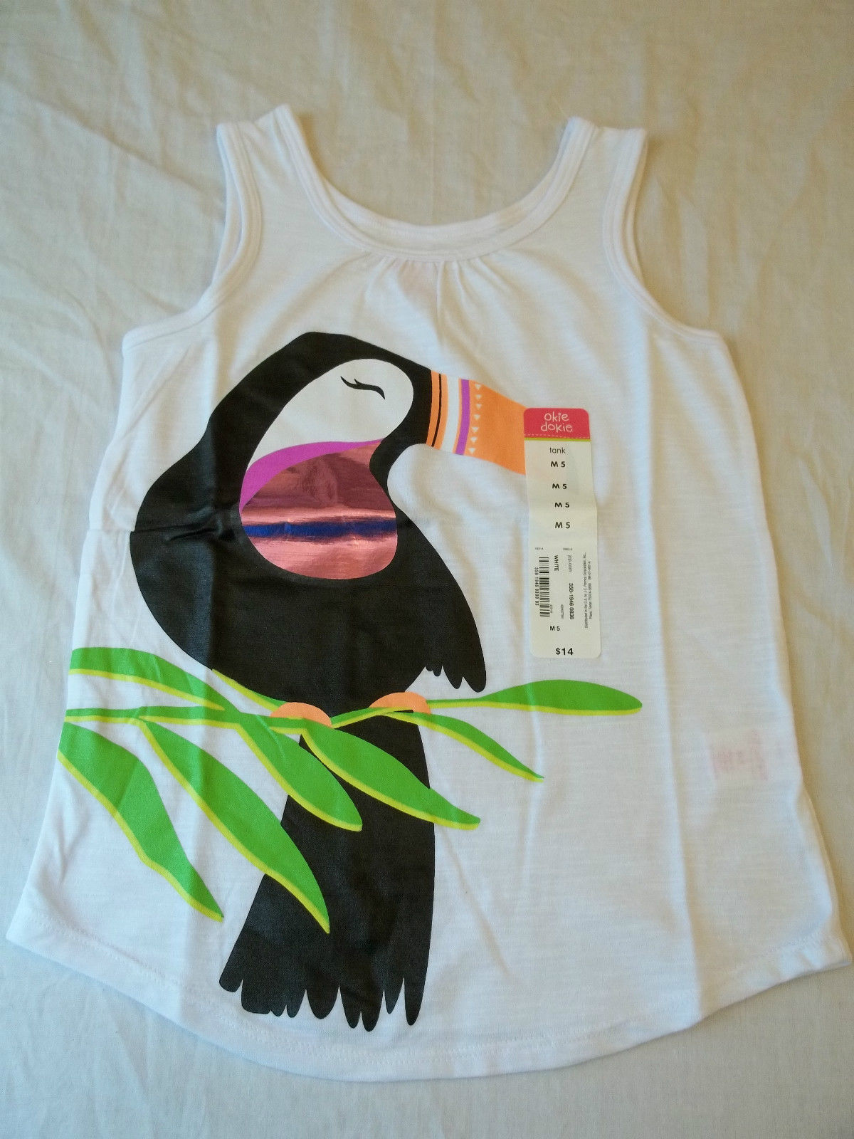 Pink Tropical FLOWERS French Terry Top~Girl/'s Size 10-12 ~NEW w//tags