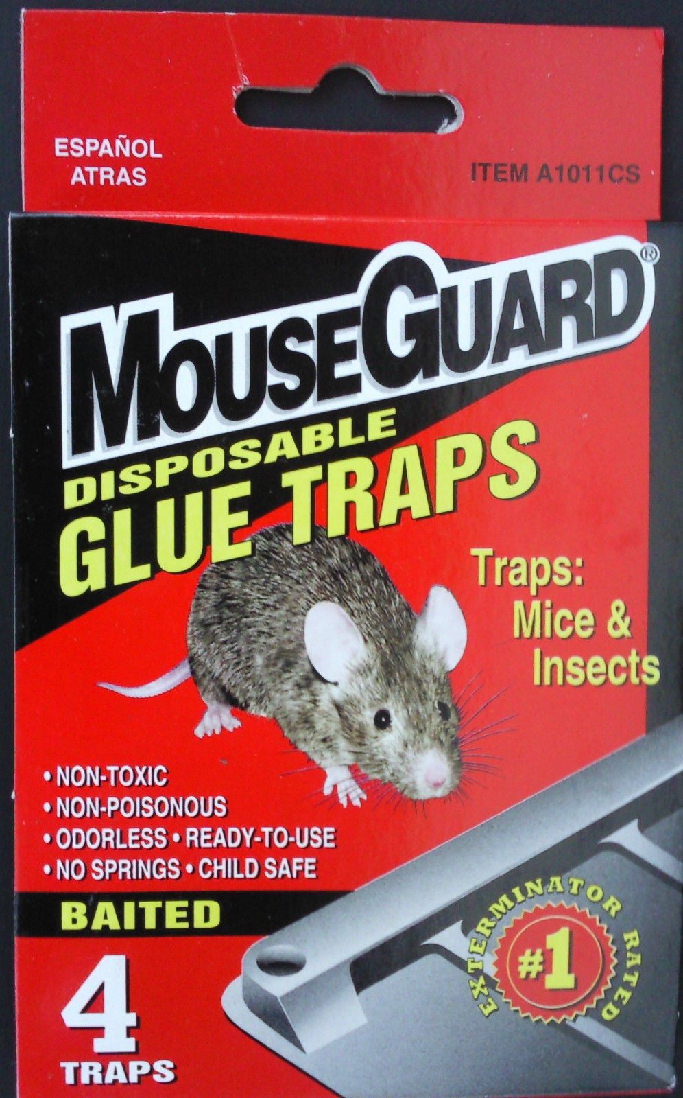 MOUSE GUARD DISPOSABLE GLUE TRAPS Mice and Insects NON-TOXIC 4 Traps ...