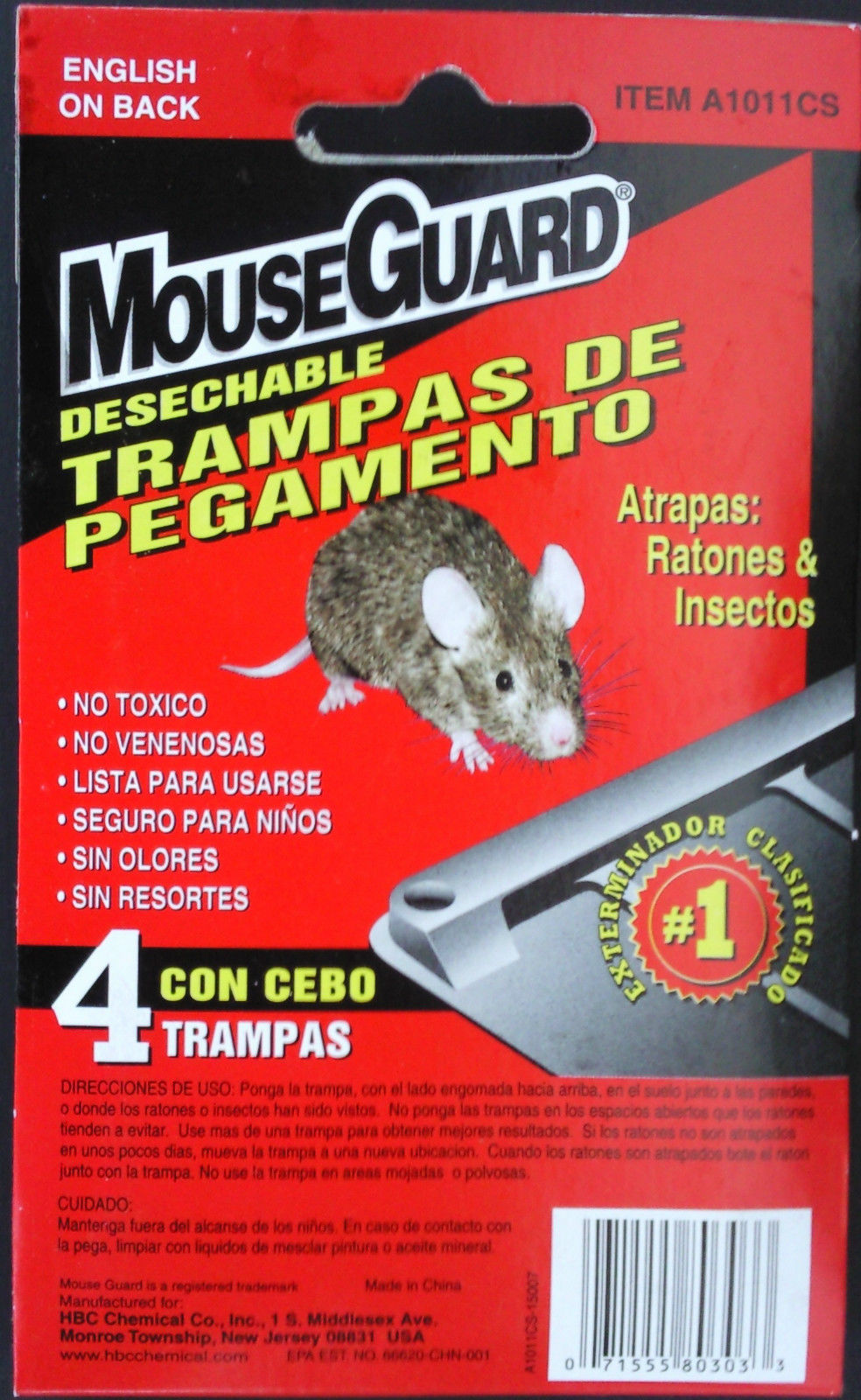 MOUSE GUARD DISPOSABLE GLUE TRAPS Mice and Insects NON-TOXIC 4 Traps