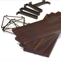 Floating Shelves Wall Mounted, Wood Bathroom Shelves with Extra Storage Shelf, R image 4