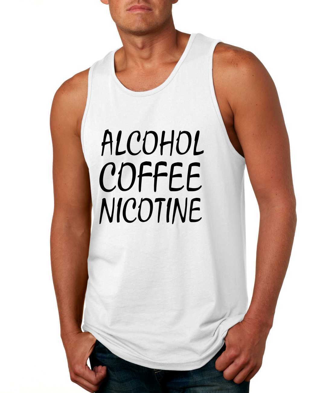 Primary image for Men's Tank Top Alcohol Coffee Nicotine Cool Funny Top