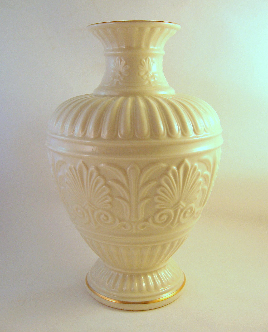 Lenox Athenian Vase Signed Discontinued Style Ivory Gold Trim 12 Inch x