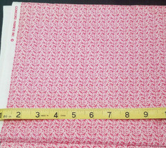 1 Yd Sewing Fabric White Rope Design Red pink Background Concord Fabrics - $7.00