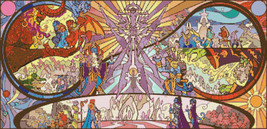 Counted Cross Stitch Pattern Lotr Stained Glass 413*200 stitches BN986 - $3.99