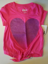   Circo Girls  Leisure Top  Tie Front   SIZE S 4/5 L 10/12 NWT Pink Glit... - $7.34