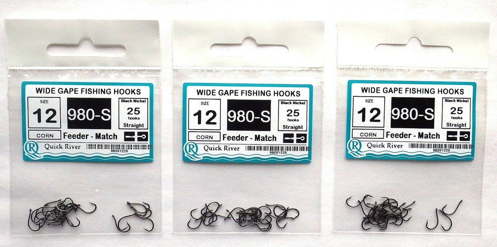 FEEDER MATCH 50 small FISHING HOOKS Size #20 18 № 980-S Black Nickel for corn 