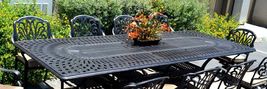 Elisabeth 11pc outdoor dining patio set Santa Clara rectangular extendable table image 3