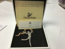Swarovski crystal pin Celebrate the spirit Joy limited edition 2000 signed - $162.50