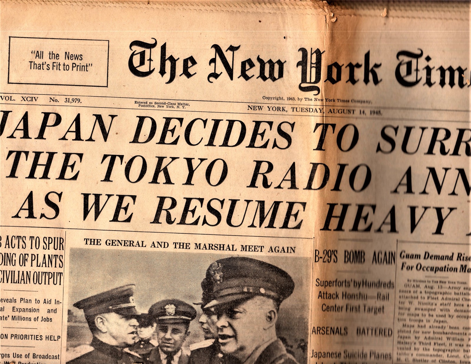 The New York Times Newspaper Tuesday August 14 1945 1940 69 
