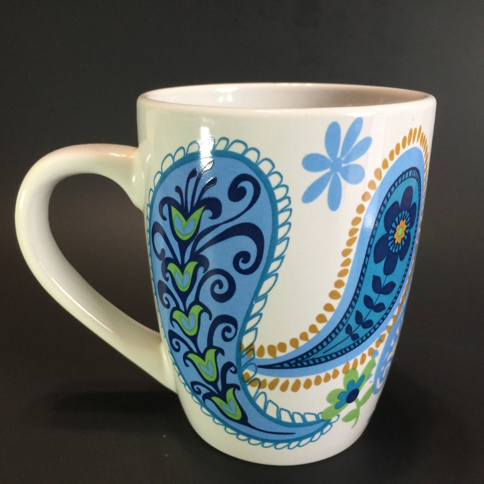 pretty green paisley mug