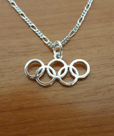Olympic Games Rio 2016 -  Pendant - The Five Ringed - 925 Silver - Handmade