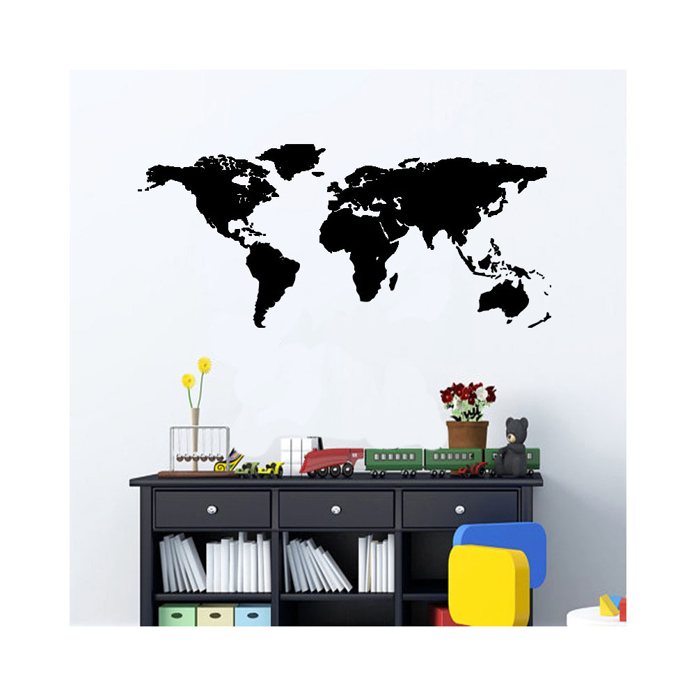 World Map Wall Art Vinyl Decal Stickers Home Decor Removable Mural Free