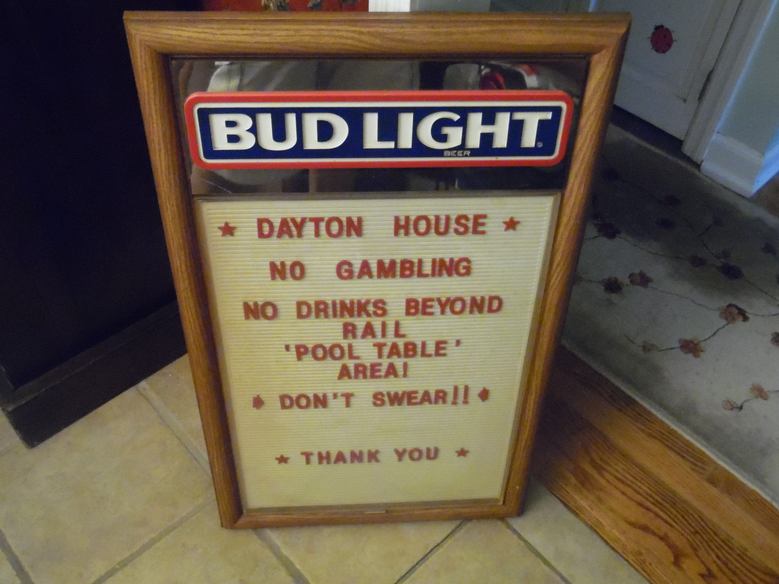 Bud Light Message Board with Tabinfonts Budweiser