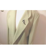 M L XL 14 16 Wome Coat Jacket Blazer Butto Career Knit Wool Colla Green ... - $25.75