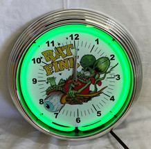 Rat Fink Flying Eyeball Green Single Neon Clock - $149.95