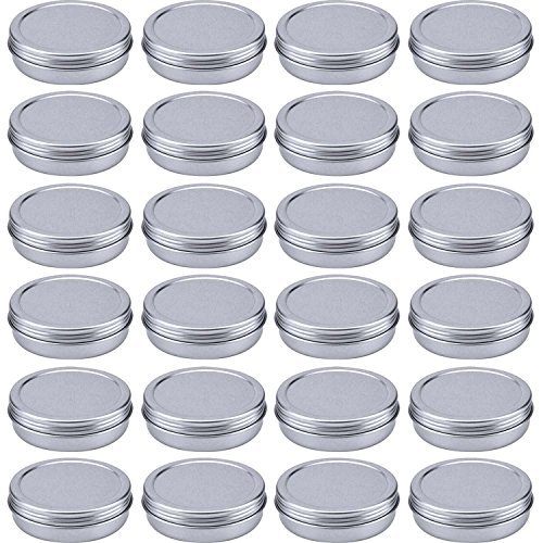 Outus Screw Top Round Aluminum Cans Screw Lid Containers, 1 oz, 24 Pack ...